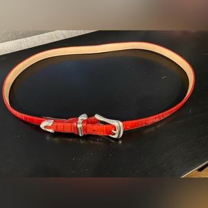 Brighton red leather belt